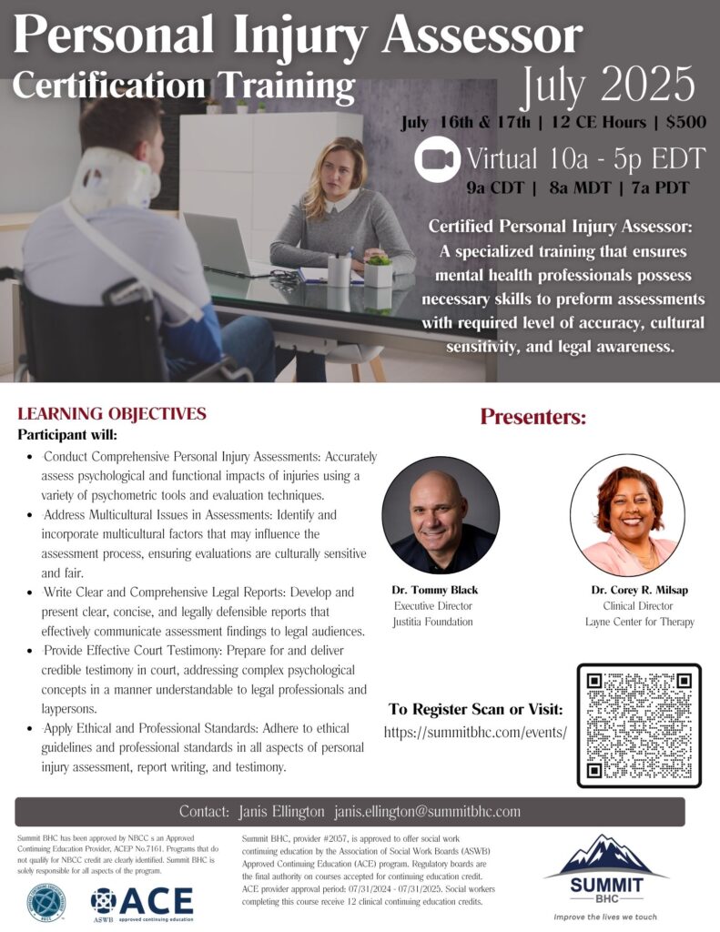 Personal Injury Assessor Training