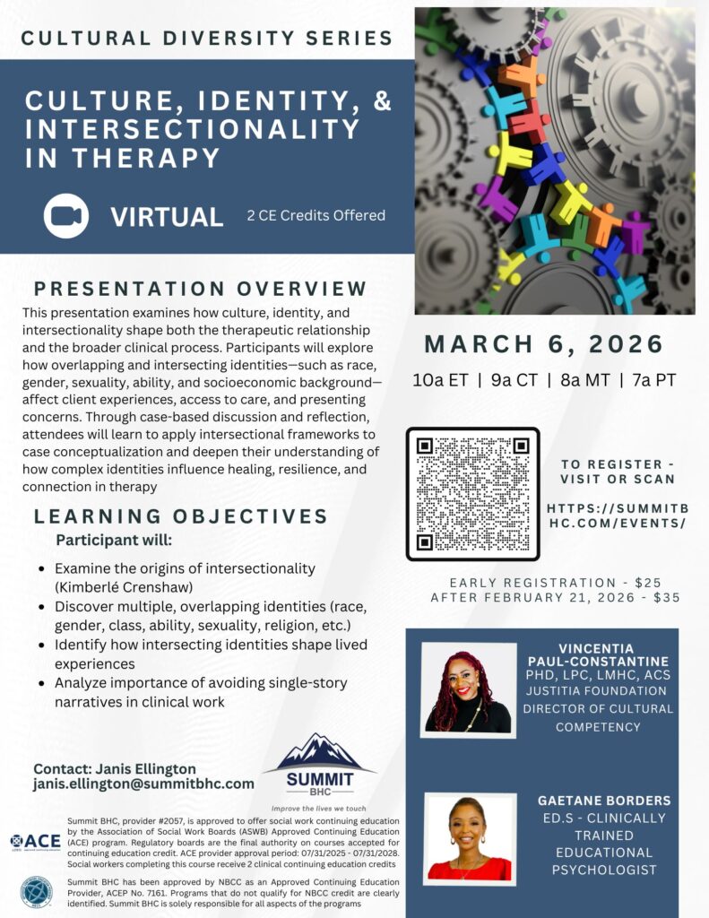 Culture, Identity, & Intersectionality in Therapy