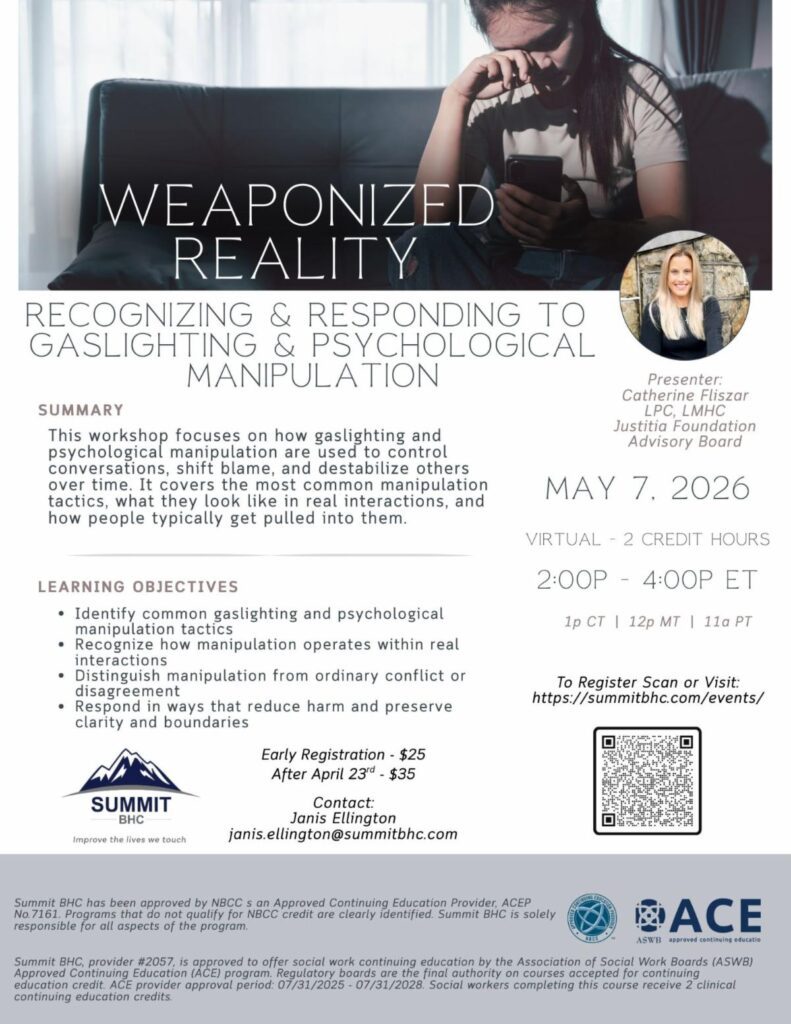 Weaponizing Reality: Recognizing & Responding To Gaslighting & Psychological Manipulation